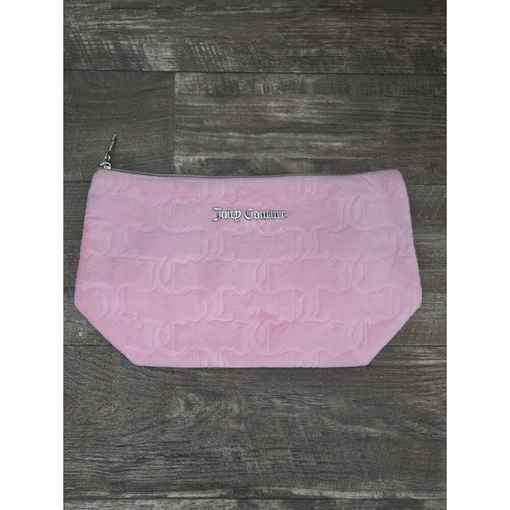 Juicy Couture Light Pink Quilted Logo Cosmetic Pouch